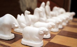 White chess pieces.