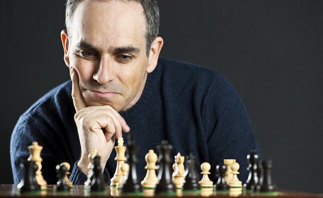 Man at chess board